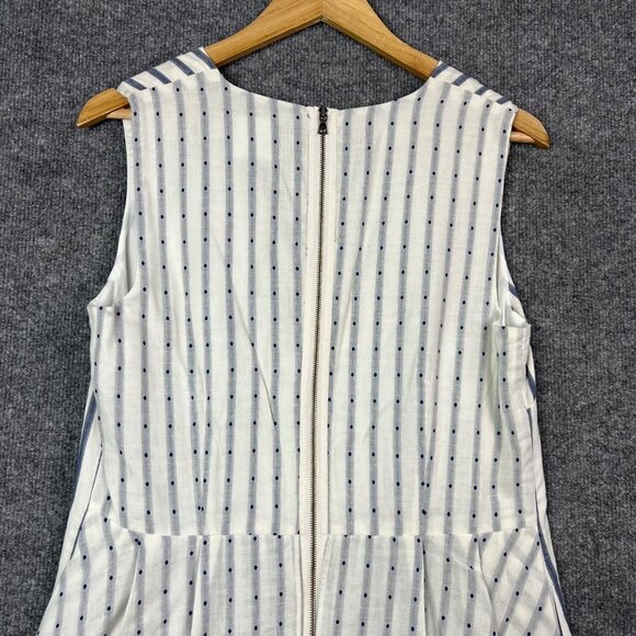 NEW $198 BCBGMAXAZRIA Yousra Blue & White Striped Peplum Dress Size 8 - Picture 4 of 7